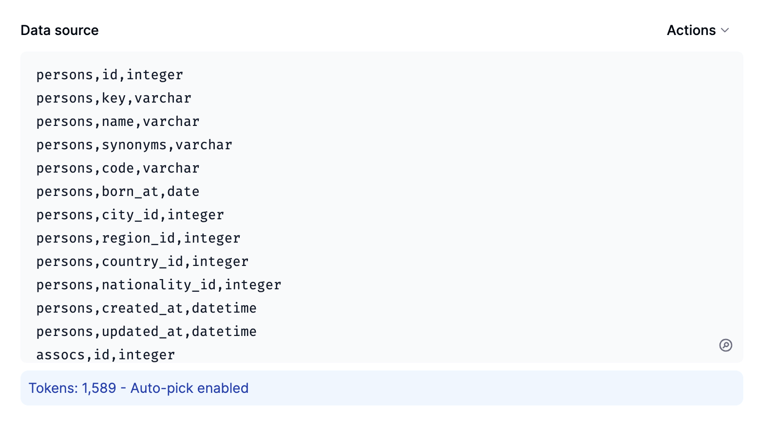 Database schema with active pre-picking
